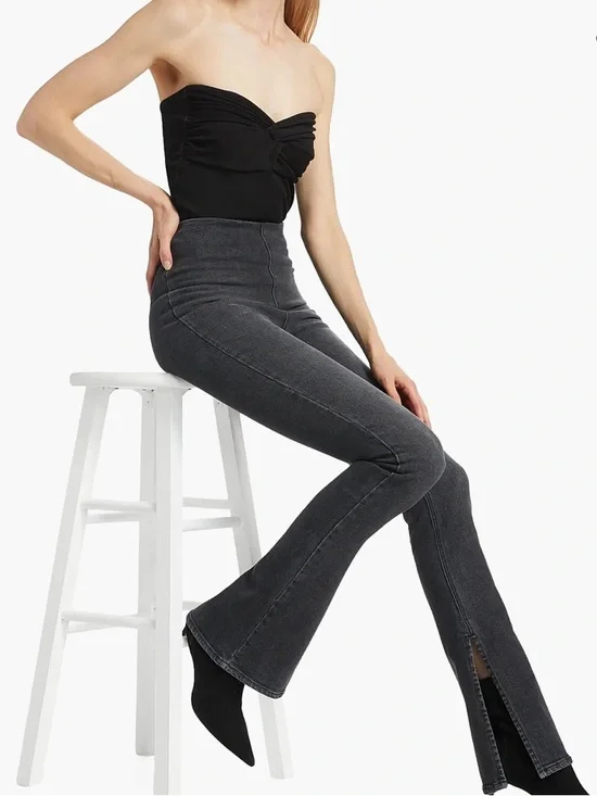 ♥️EB Denim High-Rise Stretch Split Hem Jeggings | Size M - Picture 2 of 10